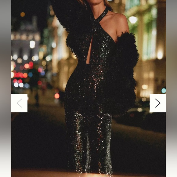 Anthropologie Maeve Sequin Halter Jumpsuit - Picture 2 of 6